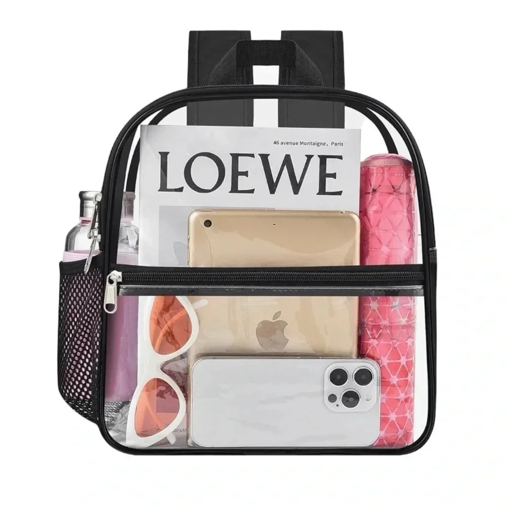 NEW Clear Backpack Stadium Approved 12×10.5x6” with Reinforced and Wider Bottom